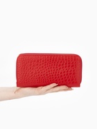 Кошелёк женский на молнии, 19.5×2.5×10 см, с текстурой, красный - Фото 2