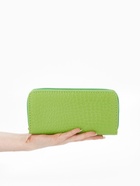 Кошелёк женский на молнии, 19.5×2.5×10 см, с текстурой, салатовый - Фото 2