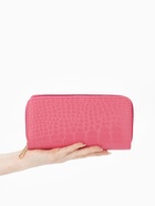Кошелёк женский на молнии, 19.5×2.5×10 см, с текстурой, фуксия - Фото 2