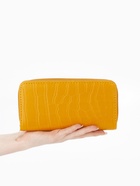 Кошелёк женский на молнии, 19.5×2.5×10 см, с текстурой, жёлтый - Фото 2