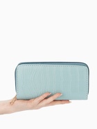 Кошелёк женский на молнии, 19.5×2.5×10 см, с текстурой, голубой - Фото 2
