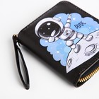 Кошелёк детский «Космонавт», с рисунком, на молнии, чёрный - Фото 3