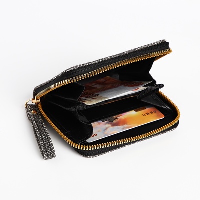 Кошелёк на молнии «Сердечко», чёрный