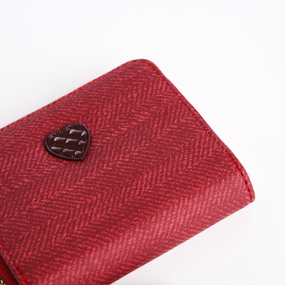 Кошелёк на молнии, цвет красный