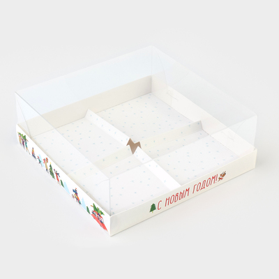 Коробка для для муссовых пирожных «С Новым годом», 17.8 х 17.8 х 6.5 см, Новый год