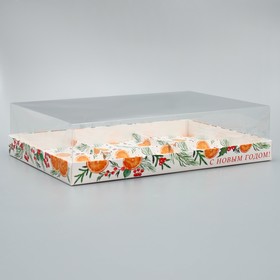 Коробка для для мусовых пирожных «С Новым годом», 27 х17.8 х 6.5 см