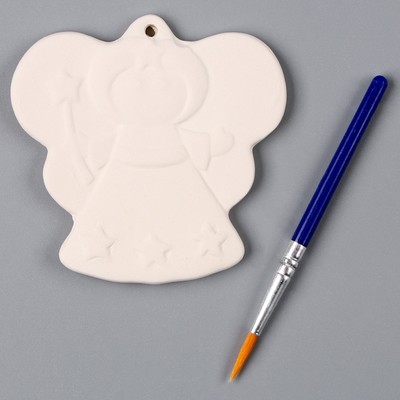 Ёлочная игрушка под роспись «Ангелочек», с подвесом, кисть