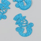 Декор "Снеговик" голубой  4,5х6 см набор 5 шт фоам глиттер - фото 11544940