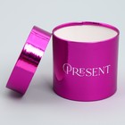 Набор коробок 2 в 1 круглые, упаковка подарочная, «Present», розовый металлик, 12 х 12, 15 х 15 см - Фото 8