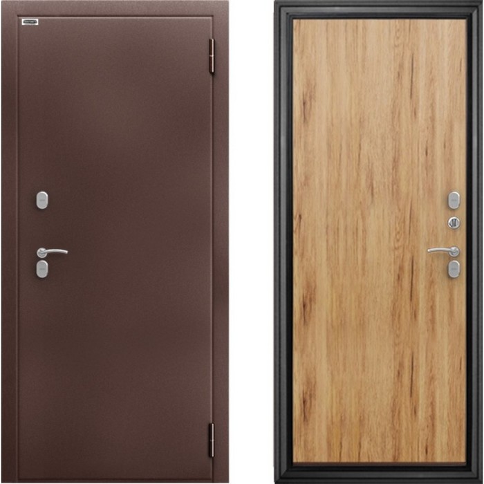 Входная дверь «Сибирь 3К Термо Рустик», 970×2050 мм, левая, антик медь/рустик соломенный - Фото 1