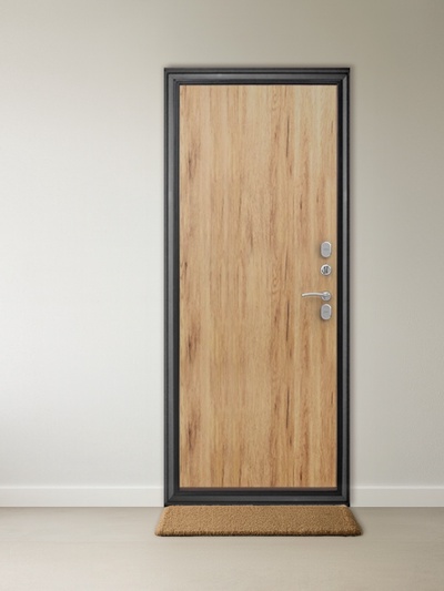 Входная дверь в квартиру «Берлога. Сибирь 3К Термо Рустик», 870×2050 мм, правая, цвет антик медь/рустик соломенный