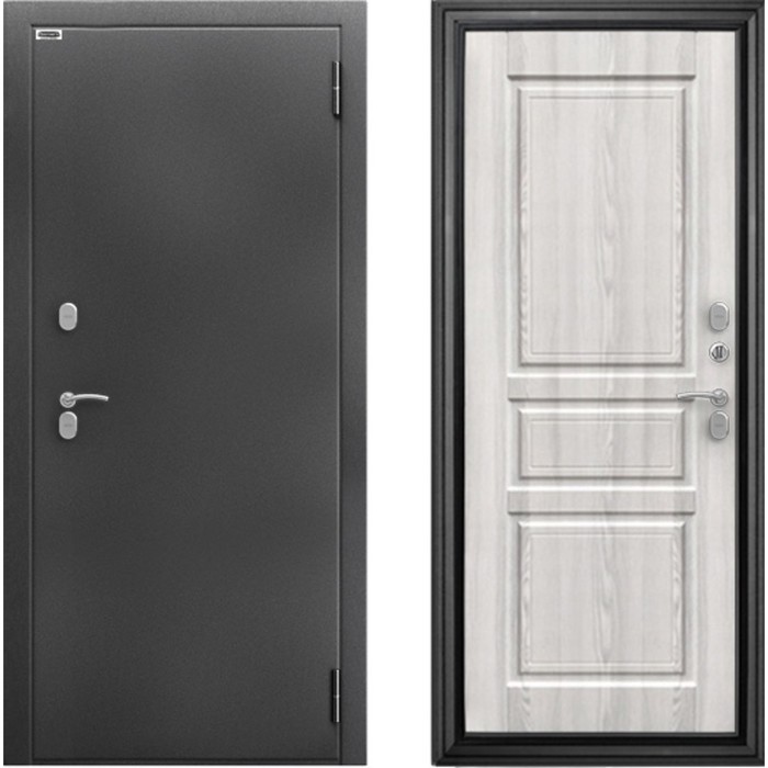 Входная дверь «Сибирь 3К Термо Гаральд», 970×2050 мм, правая, серебро / ясень ривьера айс - Фото 1