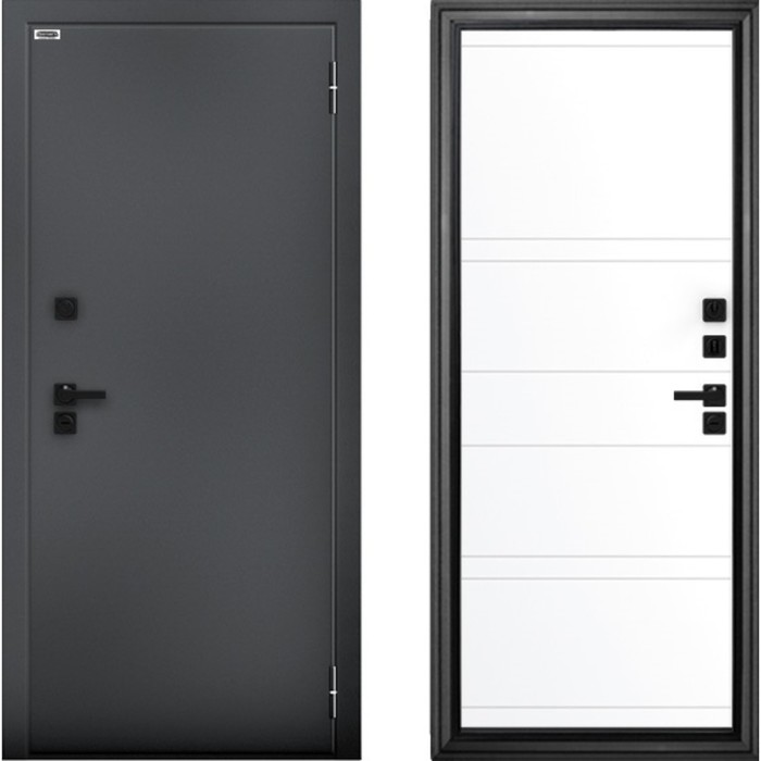 Входная дверь «Сибирь 3К Термо Букле Марвин», 970×2050 мм, правая, графит / эмалит арктик - Фото 1