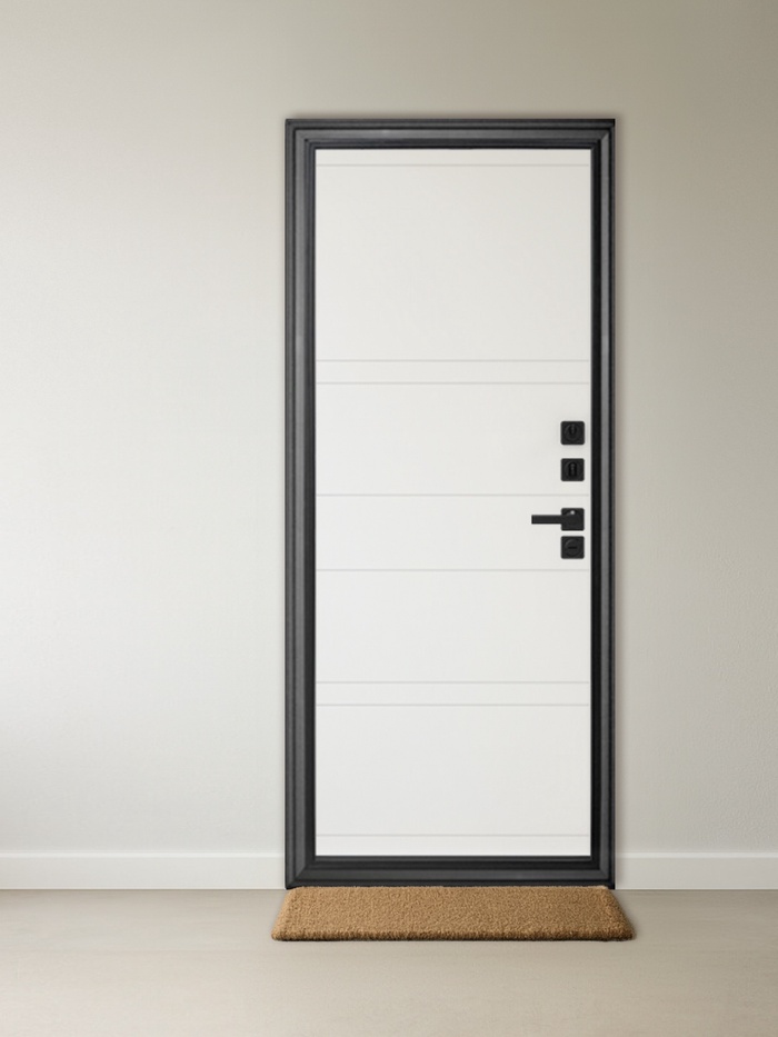 Входная дверь в квартиру «Берлога. Сибирь 3К Термо Букле Марвин», 970×2050 мм, правая, цвет графит/эмалит арктик - Фото 1