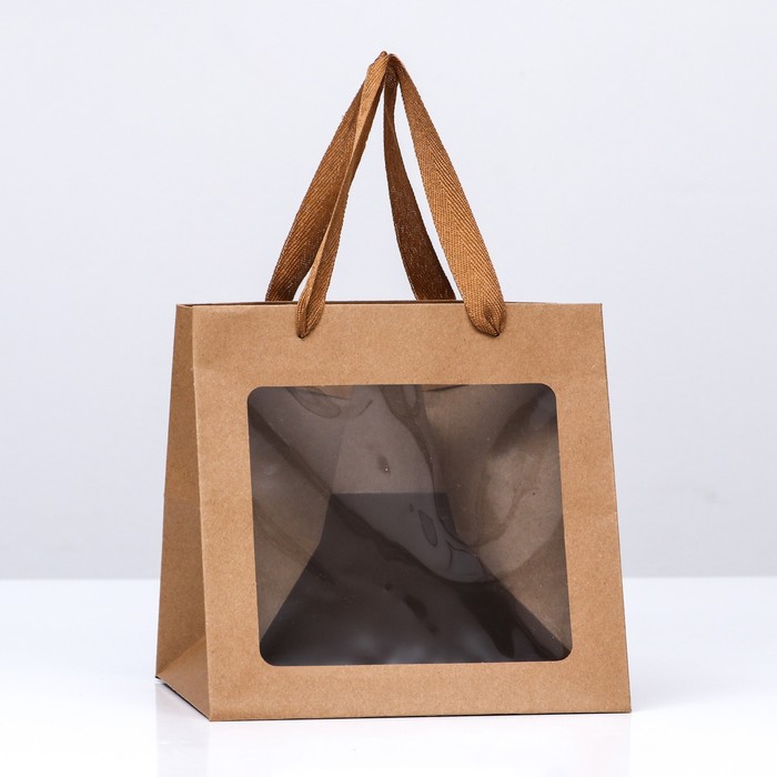 

Пакет крафт с квадратным дном и окном 20 Х 20 Х 20 см Крафт, 1шт