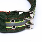 Ошейник четырехслойный светоотражающий с вертлюгом, 65×4 см, зелёный - Фото 3