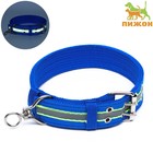 Ошейник четырехслойный светоотражающий с вертлюгом, 65×4 см, синий - Фото 1