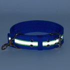 Ошейник четырехслойный светоотражающий с вертлюгом, 65×4 см, синий - Фото 10