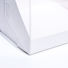 Кондитерская коробка с пластиковой крышкой, белая 20.5×20.5×14 см - Фото 3