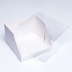 Кондитерская коробка с пластиковой крышкой, белая 20.5×20.5×14 см - Фото 4