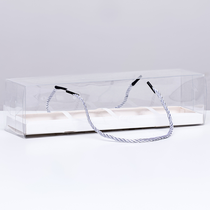 Кондитерская упаковка для кексов, белая , 29,5 х 7,8 х 7,8 см - Фото 1