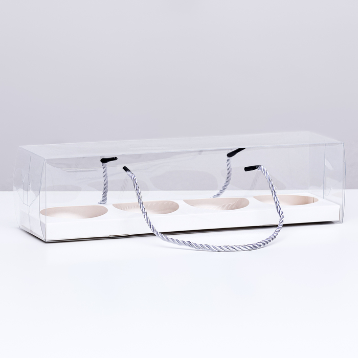 Кондитерская упаковка для кексов, белая, 29.5×7.8×7.8 см - Фото 1