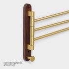 Держатель для полотенец Stölz Hölzern Premiere, ореховое дерево, алюминий, коричневый - Фото 2