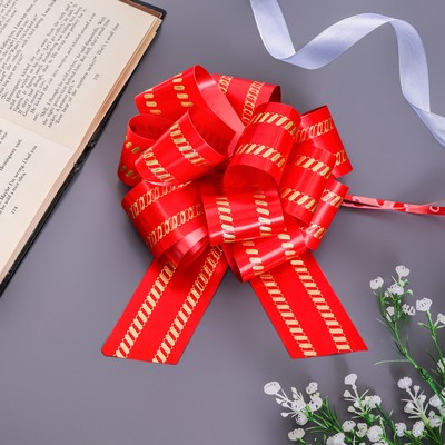 Подарочный бант - шар №5, красный, для упаковки подарков