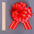 Подарочный бант - шар №5, красный, для упаковки подарков - Фото 5