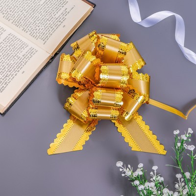 Подарочный бант - шар №5, золотистый, для упаковки подарков