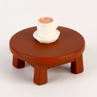 Миниатюра кукольная «Столик с чашкой», набор 2 шт., размер 1 шт. — 3,5 × 3,5 × 2,5 см - фото 109351818
