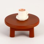 Миниатюра кукольная «Столик с чашкой», набор 2 шт., размер 1 шт. — 3,5 × 3,5 × 2,5 см - Фото 2