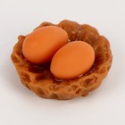Миниатюра кукольная «Яйца в гнезде», набор 3 шт., размер 1 шт. — 2 ? 2 ? 1 см - фото 757206
