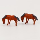 Миниатюра кукольная «Лошадка», набор 2 шт., размер 1 шт. — 4,5 × 2,5 × 1 см, цвет коричневый - фото 7860524