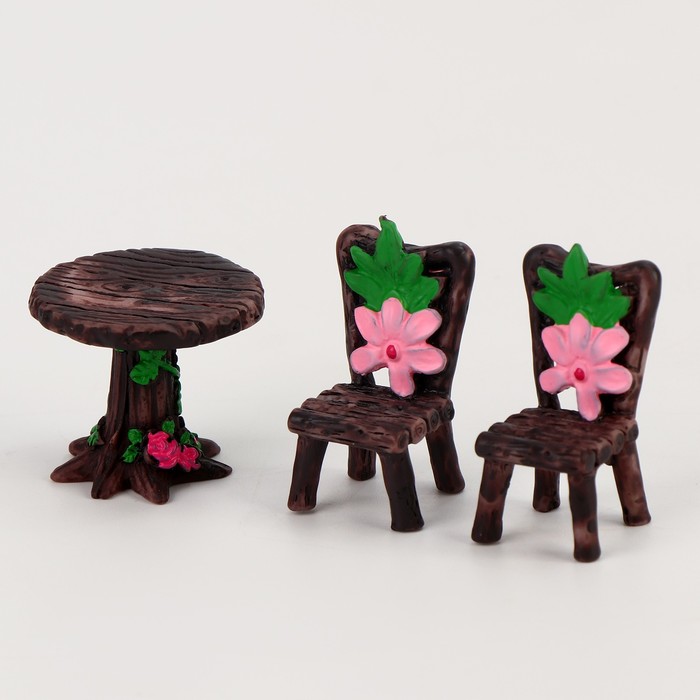 Миниатюра кукольная "Столик на двоих", набор стол и 2 стула