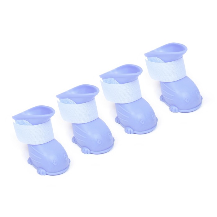 Ботинки для собак резиновые, набор 4 шт., размер L, голубые - Фото 1