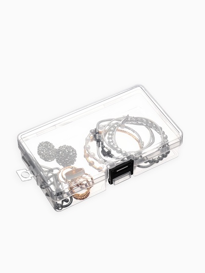 Органайзер для украшений «QF. Дорожная», антиокислительная 1 место, 14.6×8.5×3.5 см, прозрачный