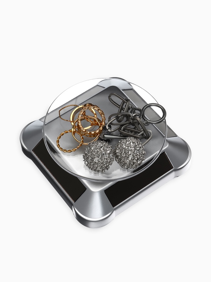 Подставка для украшений QF, универсальная, вращающаяся на 360 градусов, 10×10×4.5 см, цвет серебро - Фото 1