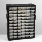 Органайзер универсальный «Ящик», 60 мест, пластик, 38.5×16×47.5 см, черный - Фото 4