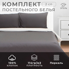 Постельное бельё Этель 2 сп Stripes: grey, 175х215см, 200х214см, 50х70см-2 шт, перкаль,114 г/м2 - фото 9964993