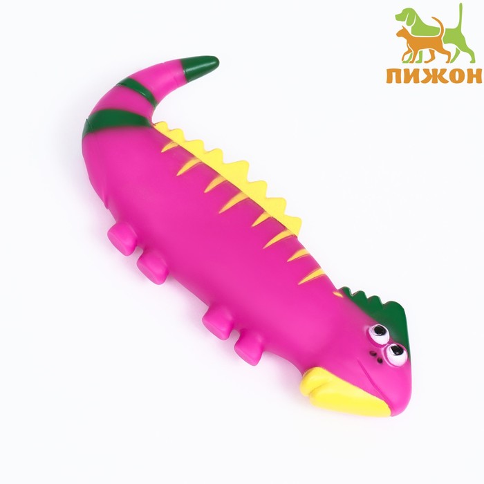 Игрушка пищащая "Хамелеон" для собак, 19 см, фиолетовая - Фото 1