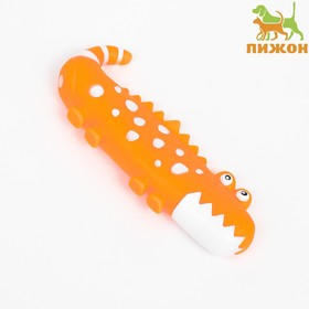 Игрушка пищащая 'Крокодил' для собак, 19 см, оранжевая
