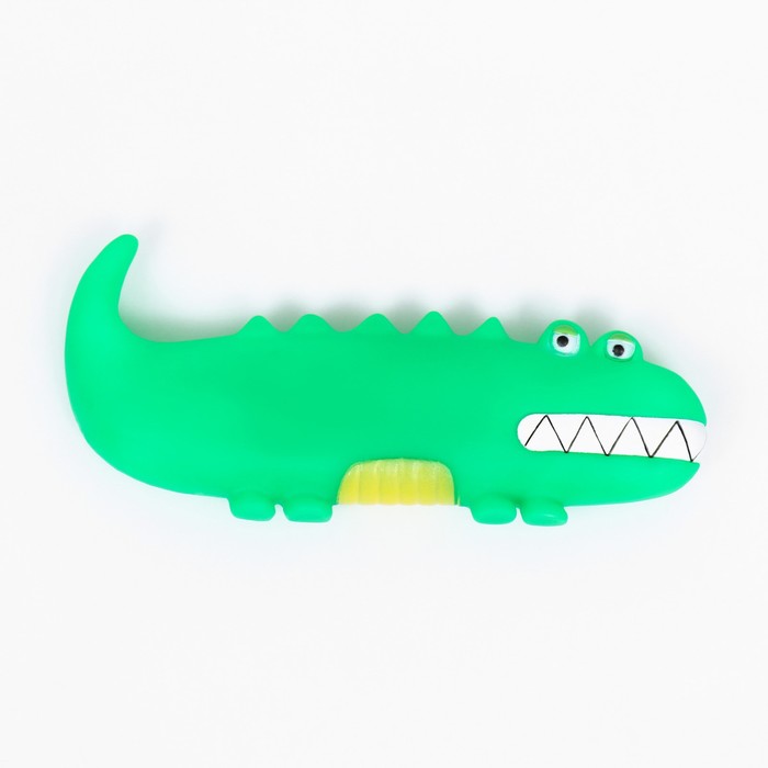 Игрушка пищащая "Крокодил" для собак, 19 см, зелёная