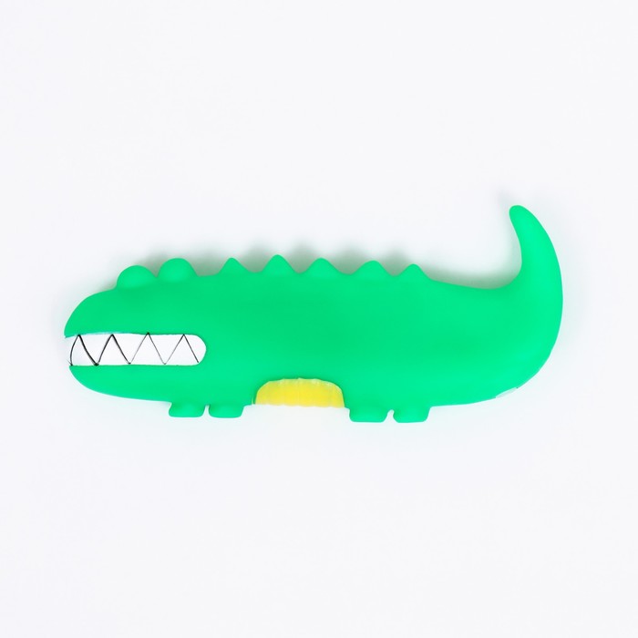 Игрушка пищащая "Крокодил" для собак, 19 см, зелёная