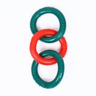 Игрушка жевательная "Всегда вместе!", TPR, 3 кольца по 8 см, зелёная/оранжевая - Фото 2