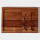 Набор для подачи сыра «Мрамор», 2 ножа, акация - Фото 7