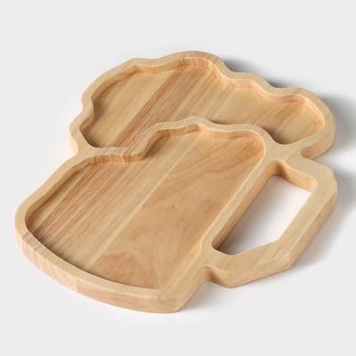 Менажница деревянная Magistro «Пивная кружка», акация, 25×22×1.8 см