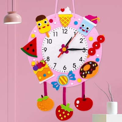 Детские настенные часы DIY "Вкусняшки" сделай сам, бесшумные, 22 х 29 см, АА