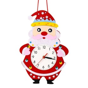 Часы настенные из фетра, серия: DIY, "Дед Мороз", плавный ход, 22 х 29 см