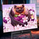 Картина по номерам с кристаллами из хрусталя «Летучая собака» 28 цветов, 40 × 50 см - фото 287647046